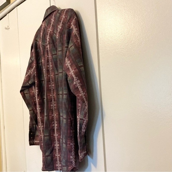 Salmon River Traders Cowboy Western Aztec Rodeo Shirt- Medium 15-15.5"- Vintage - Picture 11 of 16